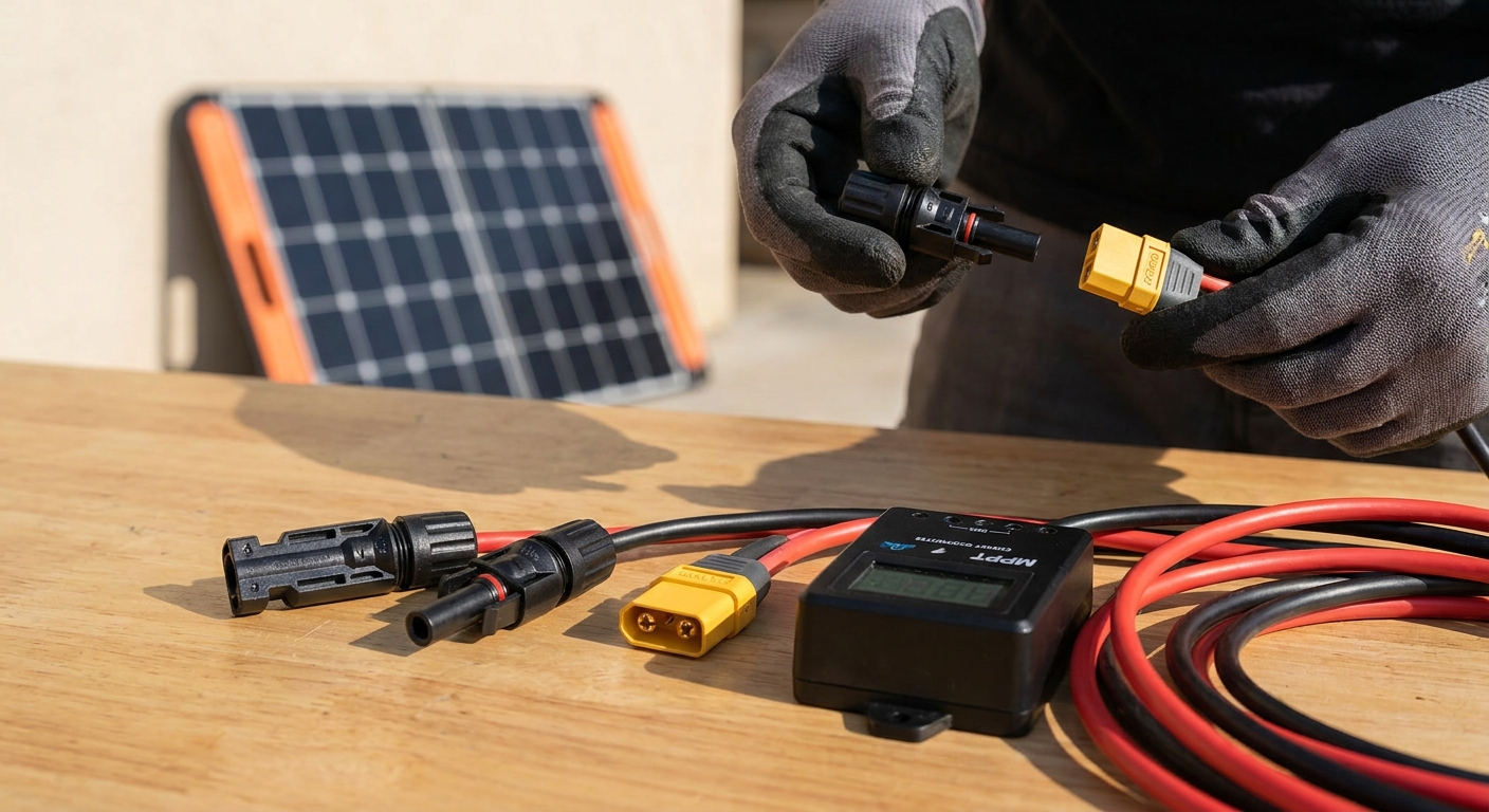 Solarpanel MC4 Anschluss erklaert: Adapter, XT60 und MPPT richtig nutzen