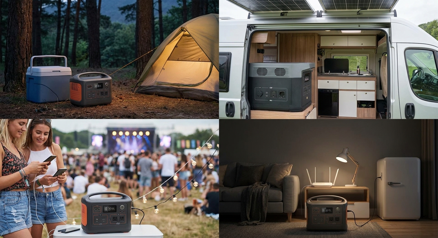 Powerstation Anwendungen für Camping, Wohnmobil, Kühlbox und Notstrom