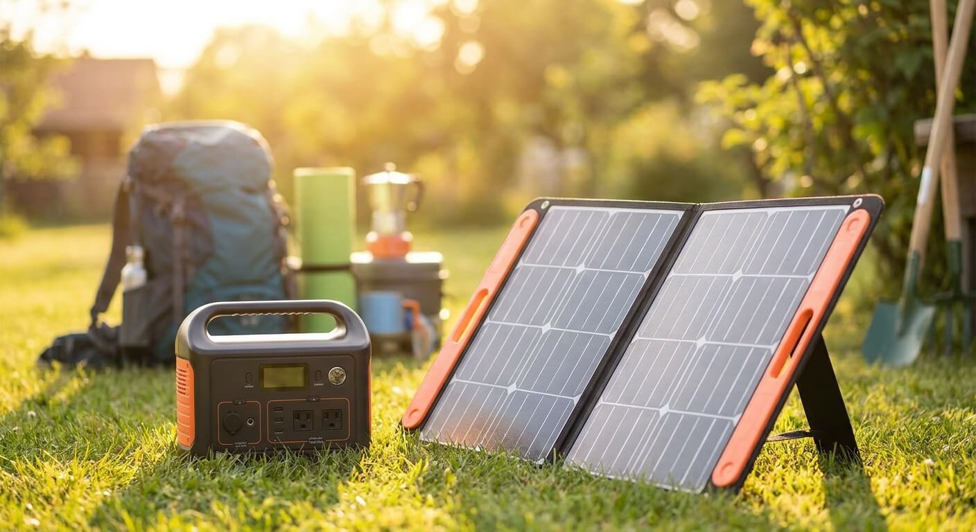 Solarpanels zum Laden einer Powerstation