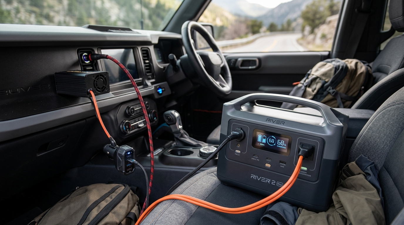 Powerstation im Auto laden: Was geht über 12V, USB-C und Wechselrichter?