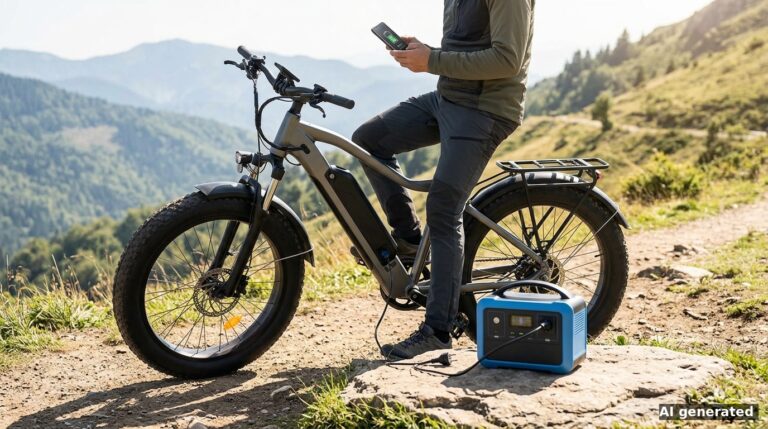E-Bike mit einer Powerstation laden