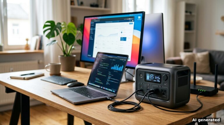 Powerstation fürs Homeoffice: Laufzeit für Laptop, Monitor und Router